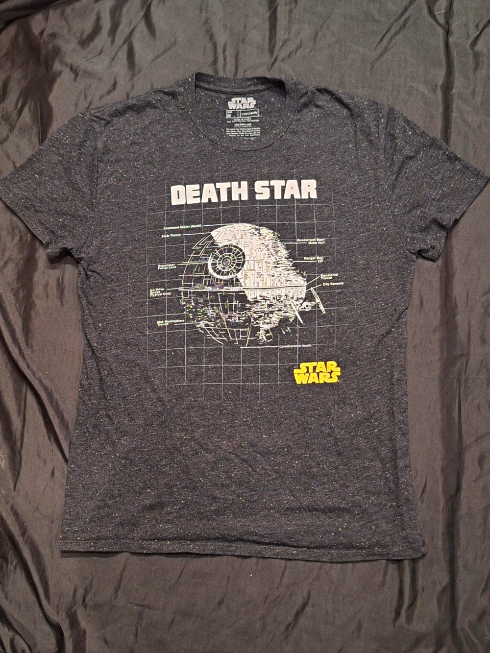 Star Wars Death Star Graphic Print Black Cotton Blend Crew Neck Men's T-Shirt M